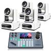 Tenveo Bundle/Kit Telecamera PTZ e Controller 4 Telecamere NDI PTZ 4K con Auto-Tracking AI 20X Zoom, SDI/HDMI/USB3.0/LAN(PoE) e Controller Joystick con Screen da 5" per Live Streaming