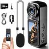 birvsw Mini videocamera 4K con registrazione audio e video, action cam POV indossabile da 64 GB con schermo da 1,44 pollici, obiettivo rotante a 180°, supporto magnetico e a clip, videocamera sportiva per