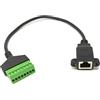 System-S Cavo LAN 30 cm RJ45 femmina a 8 pin terminal block vite adattatore