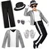 Yutissi Popstar Costume Bambino, Abbigliamento Stage Performance Dancewear, Argento, Halloween Natale Gioco di Ruolo Costumi Costume Carnevale Stile Rock Retrò, Anni '80 e '90