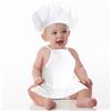 Nzoike Set di 2 pezzi da cuoco per la fotografia neonatale, abbigliamento per neonati, grembiule e cappello, mini berretto chef per bambini piccoli, in cotone