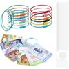 Mcbazel 200 PCS Porta Carte Compatibile con Carte Yoto, 15 Colori Anelli Portachiavi in Acciaio Inox con Etichette Autoadesive Portatili per Accessori Yoto Organizer per Bambini