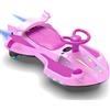 LEADZM LALAHO Macchina Elettrica Per Bambini 12 V con Pedale, 2 in 1 Auto Elettrica con 2 Velocità, Luci LED, Protezione Antiribaltamento, ruote luminose, per bambini dai 3 anni in su (Rosa-Viola)