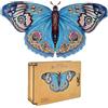 Lubiwood Farfalla Giocosa Puzzle in Legno a Forma di Animale Unica (29x21 cm) - Calma la Mente, Fornito con Scatola Regalo in Legno