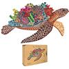 Lubiwood Tartaruga del Pacifico (29x21 cm) Puzzle in Legno a Forma di Animale Unica - Rafforza le Abilità dei problemi - Fornito con Scatola Regalo in Legno