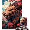 wuzihanptpt Puzzle da 1000 pezzi per adulti drago giapponese Sakura giocattoli antistress regalo per compleanni gioco educativo con poster abbinato e foglio di quiz dimensioni 50x75cm