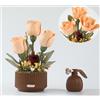 Yushinv Set da costruzione di bouquet elettrico (255 pezzi) - rose motorizzate con telecomando e flacone spray, fiori a fiore automatico, set di costruzione STEM con musica, idea regalo per adulti