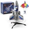 SainSmart Jr. Giocattoli per Bambini con Paracadute Luce LED Motorizzato Rocket Giocattoli All'aperto Regali per Bambini 6 7 8 9 anni