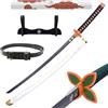 Hashiman - Katana Demon Replica Sciabola + Supporto Spada Legno + Cintura - Catana Giapponese Cosplay Decorazione Ninja (Shinobu Kocho 2)