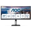 AOC MONITOR CURVO 34 LED VA WQHD 21:9 4MS 300 CDM, REG ALTEZZA, USB-C DOCK, DP/HDMI, MULTIMEDIALE