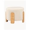 Venture Design Sgabello imbottito in lino con piedini in legno Coffey