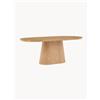 Venture Design Tavolo ovale effetto legno con piano in vetro Castor, 200 x 90 cm
