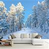 XLMING Modern Large Hd Snow Landscape Photo Wall Decor Nature Landscape Murales For Living Room Tv Bedroom Home Decor Carta da Parati 3D Divano TV Fotomurali Poster Murale Soggiorno Camera Letto-150cm×105cm