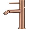 GALYON IMEX Miscelatore per Bidet Monocomando Serie Monza - Miscelatore con Corpo in Ottone con Cartuccia Ceramica Ø26 mm TOP, Collegamento Flessibile 3/8", Design Compatto per Bagni Moderni (Oro Rosa