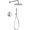 GALYON IMEX Rubinetteria monocomando per doccia a incasso serie Monza, finitura nichel spazzolato, spruzzatore in acciaio inox S.304 Ø25 cm, cartuccia ceramica Ø35 mm