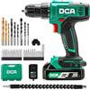 DCA Trapano avvitatore a batteria,40 Nm, mandrino autoserrante da 10 mm, trapano elettrico con batteria da 2,0Ah e caricabatterie, 18+1 posizioni, kit trapano 20V da 25 pezzi, ADJZ2035