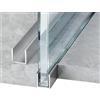 HAIXHX Confezione da 2 profili a U in alluminio da 100 cm per vetri, binario inferiore per porte doccia senza telaio/ringhiere in vetro per vetri da 6/8/10/12 mm(Silver,10mm(13/32in))