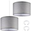 Weewooday 2 Pezzi Paralume in Tessuto con Anello Adattatore da E27 a E14 Paralume Rotondo in Lino Ø 30 x 20 Cm per Lampada da Tavolo Lampada da Parete Lampada da Terra(Grigio Scuro)