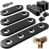 Mbsomnus 40 Pezzi Piastra Metallo Forata Staffe Piatte Angolari Nero Angolari Metallo per Legno Staffe Acciaio Inox con 96 Viti in Acciaio Inox per Fissare Mobili Tavoli Sedie Scaffali