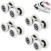 hankousi 4 rotelle per porta scorrevole da 20 mm, ruote in vetro e guide per box doccia (M6, silenziose)