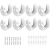 Suiwotin Confezione da 8 supporti per asta dell'armadio in acciaio inox, da 3,8 cm, resistenti, con flangia, a forma di U, con viti, colore bianco