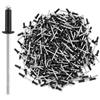 Dayalo 100 rivetti ciechi neri 3,2 x 10 mm, in alluminio, a testa piatta, per metallo, lamiera, plastica, fissaggio rapido su un lato, per officina, riparazione e fai da te