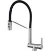 SJQKA Rubinetto Sottofinestra Rubinetto Cucina Pieghevole, Miscelatore Cucina Abbattibile 180°, Rubinetto Lavello Con Uscita Dell'acqua A Doppia Modalità in Rame Senza Piombo (Spazzolato)