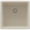 PRIMAGRAN Lavello da Cucina Tutto Beige 46x44cm, Lavandino in Granito a 1 vasca + Sifone Classico, Lavabo da Cucina Incasso al Mobile 50cm - Venezia Easy Slim S036
