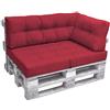 Beautissu Cuscino laterale per divano di pallet ECO Elements 60x40x10-20cm - per divani con bancali di legno - rosso