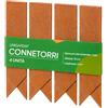 UNIGARDIA Set da 4 Connettori in Acciaio Corten per Bordura per Giardino, Altezza 15 cm - Elemento di Collegamento per Bordure da Prato - Spessore 1 mm