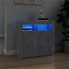 Lechnical Credenza Moderna Credenza Soggiorno Credenza Cucina Mobile Cucina Credenza Credenza con Luci LED Grigio Cemento 80x35x75 cm