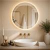 Adoture Specchio da parete per bagno, con illuminazione, (80 x 80 cm)