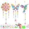 Qhpbuy Regalo per Bambine 6, 7, 8, 9, 10, 11 anni,DIY Diamante Pittura Appeso Ornamento,Diamond Painting Wind Chimes,Set fai da te con Cristalli per Bambini, Adulti