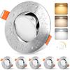 YindaLux Faretti LED Soffitto Dimmerabile 5W 550LM IP44 Faretti LED da Incasso per Cartongesso, 3000K 4000K 6000K Faretti da Incasso 230V Diametro Foro Ø68-80mm, Nichel, Set di 6