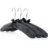 Hangerworld 10 Grucce Appendiabiti 43cm Nere a Pois con Morbida Imbottitura e Rivestimento in Stoffa