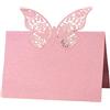 GIVBRO Segnaposto per tavolo a forma di tenda a farfalla vuota per nomi, carte per tavolo per decorazione di feste, forniture per matrimoni rosa, 50 pezzi