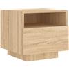 vidaXL Comodino con Luci LED Rovere Sonoma 40x39x37 cm