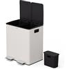KLARSTEIN EcoVista - Pattumiera, 40L, Raccolta Differenziata con Compost Rimovibile, Acciaio Inox, Chiusura Ammortizzata, Pattumiera per la Cucina