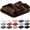 Lavea® Coperta in Pile Matrimoniale 180x220 cm Morbida - Plaid in Microfibra Caldo e Soffice per Divano e Letto, Traspirante e Facile da Lavare - Marrone Moka