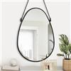 Gosider Specchio da parete a forma di goccia irregolare, specchio ovale da appendere con bordo incorniciato, per casa, camera da letto, bagno, soggiorno, toeletta decorativa, 40,6 x 50,8 cm