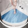 ZAHDMA Tappeto Doccia Angolare 54x54cm,Tappetino Doccia Antiscivolo Triangolare,Tappeto Doccia Antiscivolo con Ventose e Fori di Drenaggio,Tappetino Vasca Antiscivolo e Antimuffa,per Doccia e Bagno(Blu)