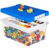 Greentainer Contenitori portaoggetti con coperchi per Lego Cube Scatola dei giocattoli per bambini Scatole di plastica impilabili Organizzatore con vassoio rimovibile Contenitori artigianali per