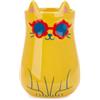 Balvi Vaso Cool Cat Colore giallo Decorare con umorismo e stile felino Ceramica 17cm