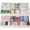 ORLISA Set di 16 organizer per cassetti, compatibile con cassettiera HEMNES, altri sistemi di cassetti, scatole pieghevoli per vestiti, modulari per guardaroba, fasciatoio, beige