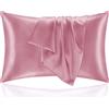 Homebliss Federe Cuscino Letto 50x80 in Raso - Federa Setoso Proteggere Pelle e Capelli - OEKO-TEX - Super Morbida e Ipoallergenico - Federa 2 Pezzi con Cerniera Fucsia
