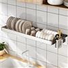 IMPREC Scolapiatti multifunzione da cucina a parete con grande capacità per bancone della cucina (colore: argento, dimensioni: 95 x 25,7 x 3,5 cm)