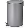 kela Cestino a pedale 12 l grigio opaco, cestino a pedale con coperchio Silent Close, chiusura automatica MATS, cestino in metallo per cucina e bagno con sacchetto interno