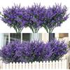 ZHYTUAL 12 Mazzi Lavanda Pianta Fiori Gerani Finti da Esterno lavanda Pianta | Fiori Finti per Cimitero Interno Esterno Fiori Finti Realistici per Giardino Patio Lavanda Artificiale (Viola)
