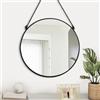 Gosider Specchio da parete rotondo nero 40,6 cm, decorazione interna moderna per bagno, soggiorno, camera da letto, ingresso, corridoio, toilette, dormitorio
