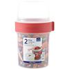 LocknLock LOCK & LOCK Two-Way - Tazza per cereali, in plastica, con coperchio a vite e due contenitori, 560 ml e 310 ml